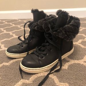 WORN ONCE UGG Black Sneaker/Boots with Fur